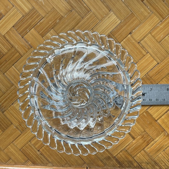 Vintage Fostoria Colony Crystal swirl candy dish mid century modern collectible - Picture 5 of 8